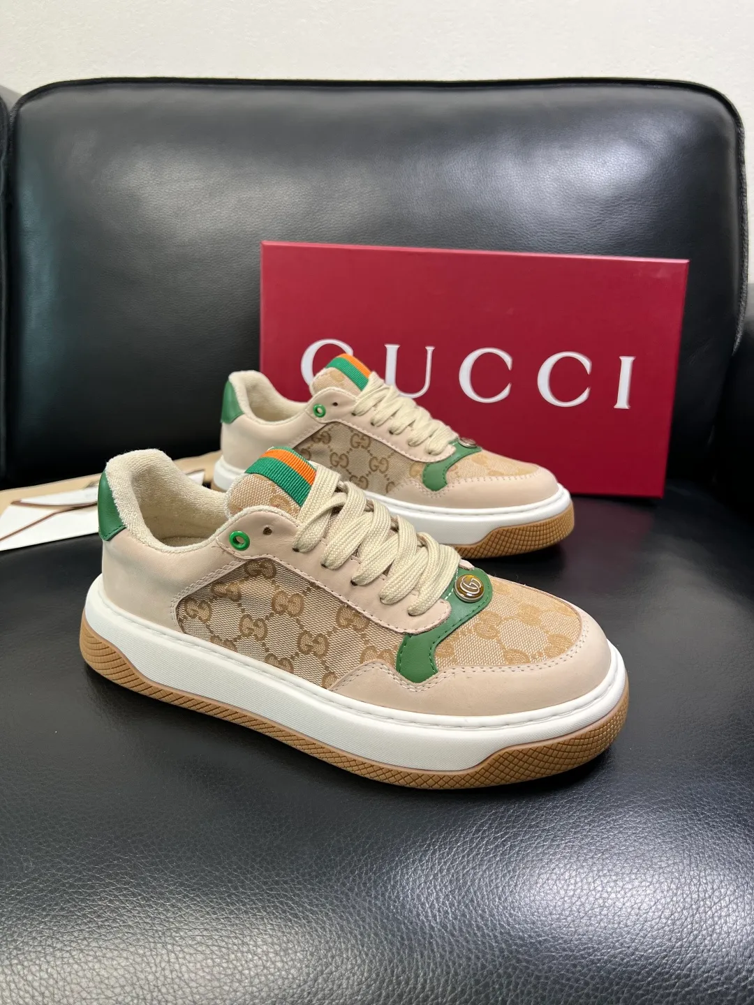 Men's shoes 💰780 Gucci high quality top crafts Gucci counter new original factory configuration, imported cowhide fabric from Italy, imported cowhide lining, breathable and comfortable, sole: original factory special supply original sole super comfortable, original factory and single goods, welcome to compare, code number 38-44 (customized 45)